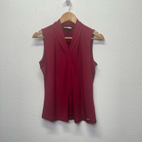 Calvin Klein Women's Sleeveless V-Neck Cami Top Red Size Small - Picture 1 of 10